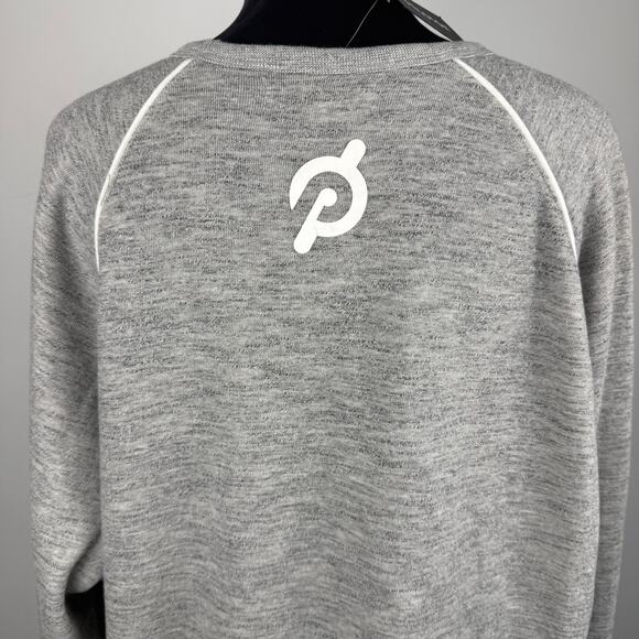 Peloton Piped Crewneck Pullover Gray Cotton Blend Lightweight Sweater New XL - Picture 4 of 10